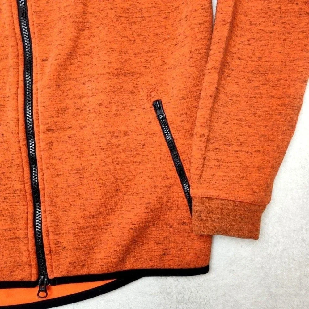 Nike Hoodie Mens M Orange Tech Fleece Windrunner Full Zip Hooded 545277-891